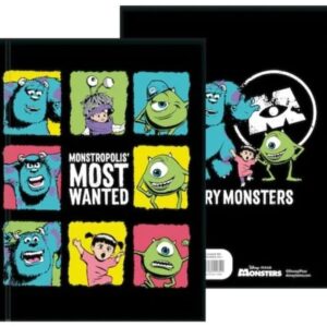 CARPETA CARTONE N3 2 TAPAS MONSTER INC NEGRO