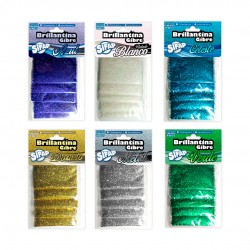 BRILLANTINA/PURPURINA/GIBRE SIFAP X 5 plateado