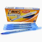 LAPICERA BIC OPACO 1MM. ROUND STICK AZUL