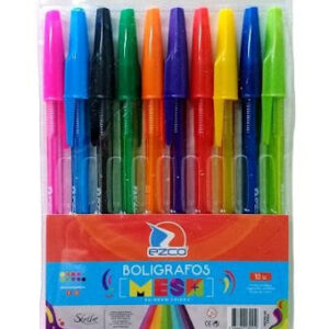 BOLIGRAFO MESH X 10 COLORES