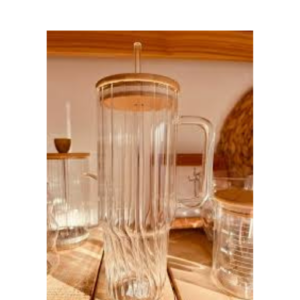 VASO VIDRIO C/SORBETE ACANALADO